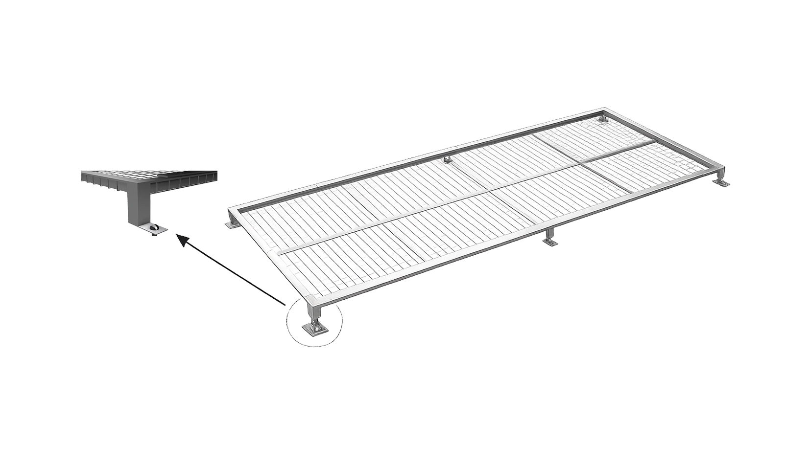 Safety Sky Mesh fixing mechanism on trapezoidal roof
